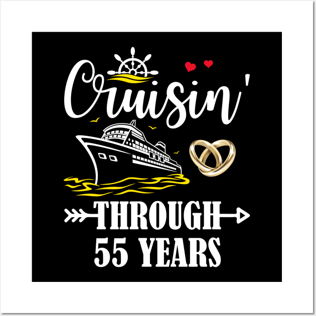 Cruising Through 55 Years Family 55th Anniversary Cruise Couple Wall Art by Madridek Deleosw